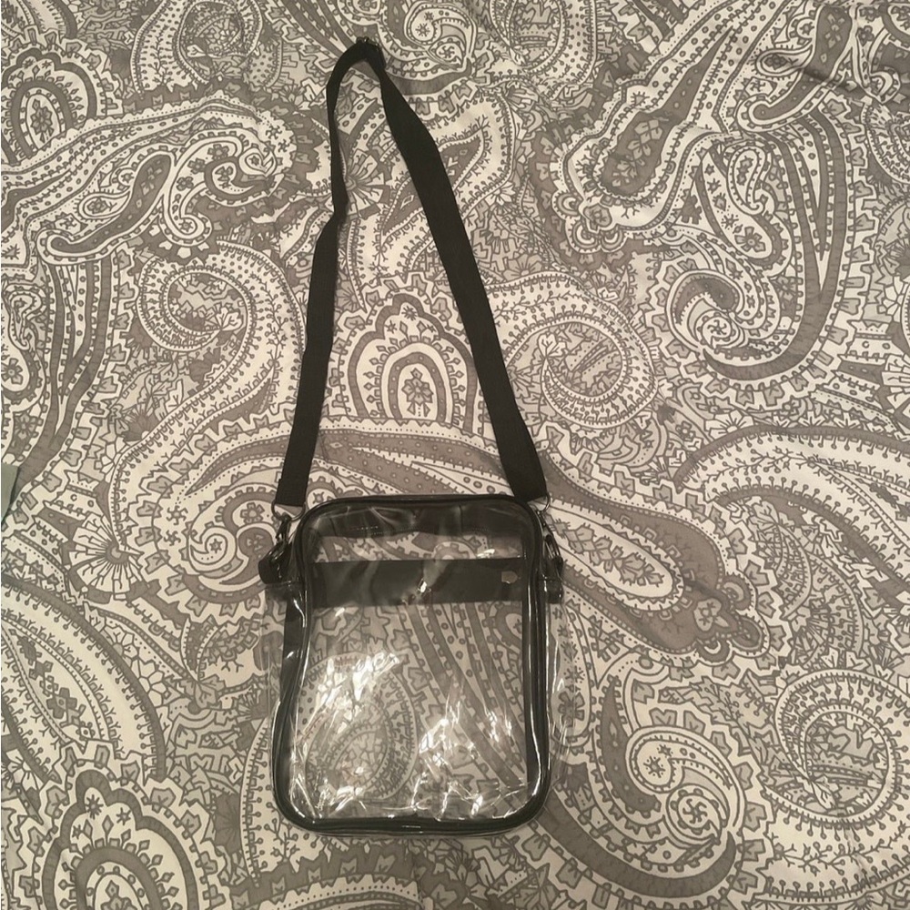 Clear Crossbody Bag with Black Trim
